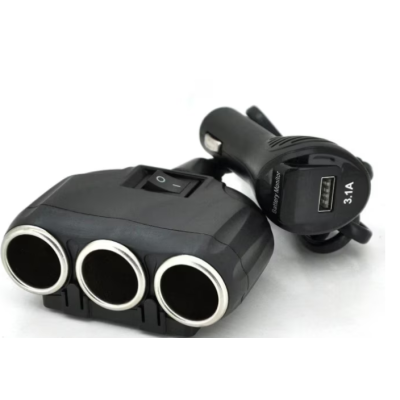 Priza auto 12V si 24V Olesson 1634 cu 4 intrari 120W negru