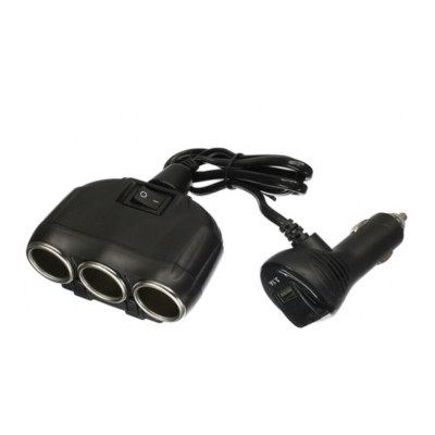 Priza auto 12V si 24V Olesson 1634 cu 4 intrari 120W negru