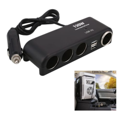 Priza auto 1525 Olesson 12V/24V cu 6 intrari 120W negru