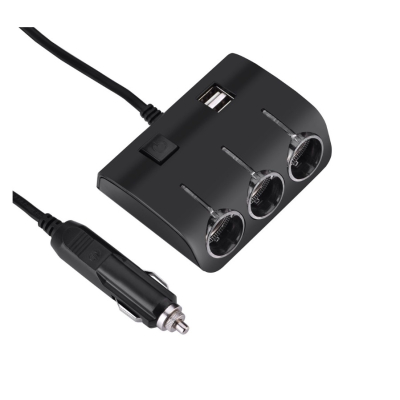 Priza auto cu 5 intrari NEON buton On/OFF 120W OLESON 1506