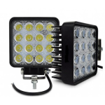 Proiectoare Led Off Road TP-1648 48W 16 12V-24V PATRATE -  Set 2 Bucati