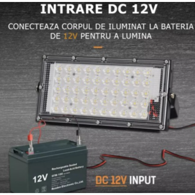 Proiector 100W 12V 96 led smd cu lupa Dreptunghoular CaiCai CLESTI
