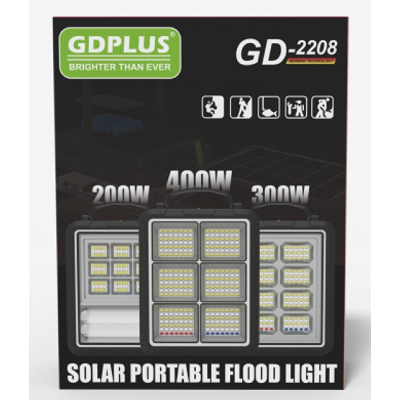 Proiector 200 LED Solar cu Baterie GD-2208B 300W
