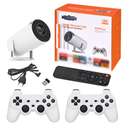 Proiector de jocuri X10 Plus 4K 120 lumeni 64 GB cu telecomanda 10000 de jocuri si 2 controller  Proiector de jocuri X10 Plus 4K 120 lumeni 64 GB cu telecomanda 10000 de jocuri si 2 controller