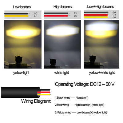 Proiector LED auto cu 2 FAZE putere 30W 6000K model bufnita