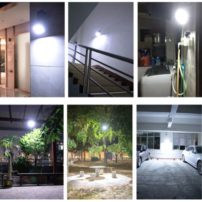 Proiector solar 128 LED 6 COB cu senzor și telecomandă