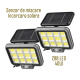 Proiector solar 288LED, 50W, senzor de miscare, HS-8022 telecomanda, 3 moduri de iluminare