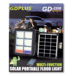 Proiector solar GD PLUS  2208C 4 tipuri de iluminare incarcare telefon putere 400W