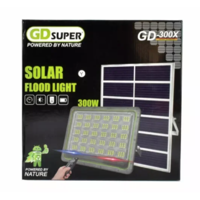 Proiector solar LED impermeabil 300W cu panou si telecomanda GD 300X