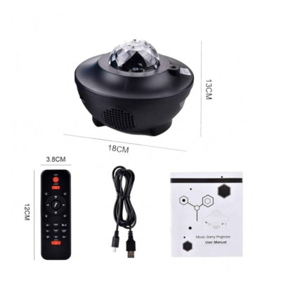 Proiector stil lampa de veghe galaxy pentru camera si boxa incorporata