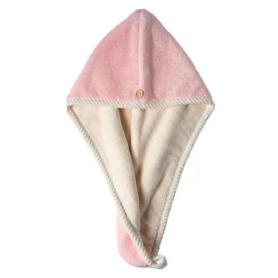 Prosop turban cu nasture pentru uscare par ROZ