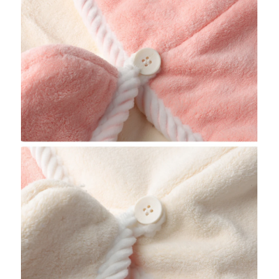 Prosop turban cu nasture pentru uscare par ROZ