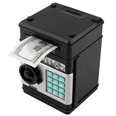 Pusculita ATM interactiva tip Seif deschidere cu pin sunete si lumina