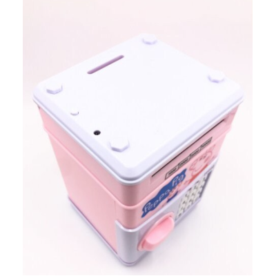 Pusculita pentru copii cu functie ATM cod pin si seif Roz/Alb Peppa Pig Pusculita pentru copii cu functie ATM cod pin si seif Roz/Alb Peppa Pig