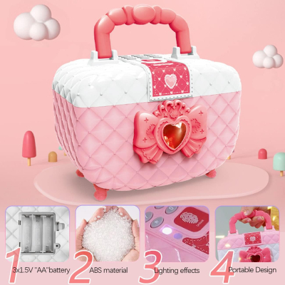 Pusculita pentru fetite  tip  cutie de machiaj rularea automată a banilor si cod