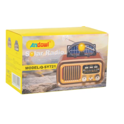 Radio portabil cu bluetooth model retro Q SY 721 cu incarcare solara