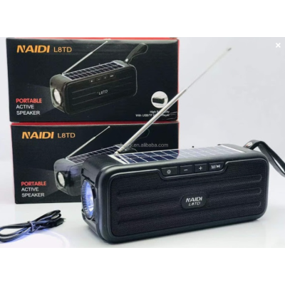 Radio portabil tip boxa cu panou solar Bluetooth L8TD 10W 1200 mAh