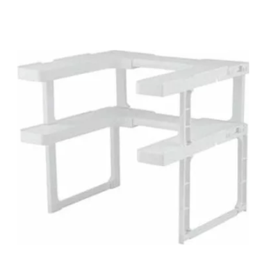 Raft condimente, reglabil si telescopic, organizator dulap condimente alb