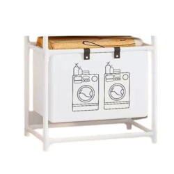 Raft/Cos Depozitare Haine Murdare pentru Baie 1 Cos Cadru de Otel Inoxidabil Raft/Cos Depozitare Haine Murdare pentru Baie 1 Cos Cadru de Otel Inoxidabil