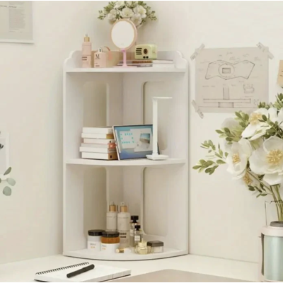 Raft de Colt pentru Birou 2 Etajere Compact 60x24x24cm Alb