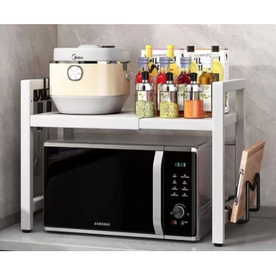 Raft extensibil pentru bucatarie polita ajustabila pe inaltime ALB