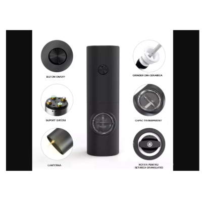 Rasnita Electrica Sare/Piper Condimente Negru Indicator LED