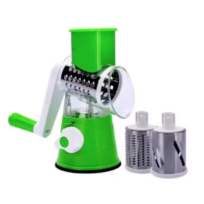 Razatoare cu manivela si 3 accesorii de ras Verde/Alb 11 x 6 x 23 cm