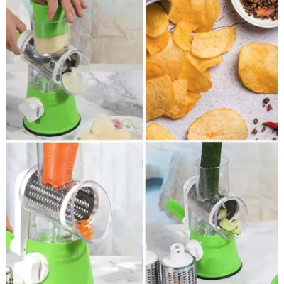 Razatoare cu manivela si 3 accesorii de ras Verde/Alb 11 x 6 x 23 cm