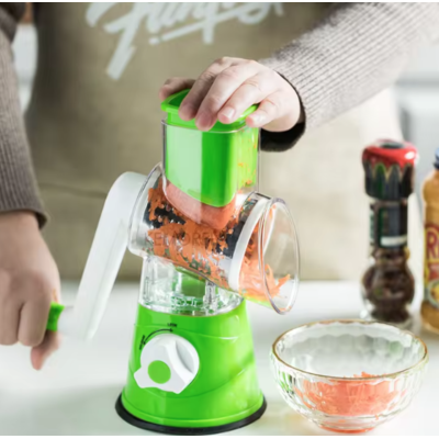 Razatoare cu manivela si 3 accesorii de ras Verde/Alb 11 x 6 x 23 cm