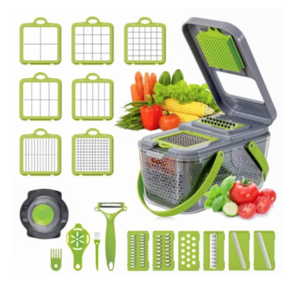 Razatoare multifunctionala pentru fructe si legume 22 piese lame din otel inoxidabil BA