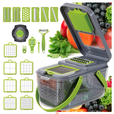 Razatoare multifunctionala pentru fructe si legume 22 piese lame din otel inoxidabil BA