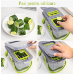 Razatoare multifunctionala pentru fructe si legume 22 piese lame din otel inoxidabil gri / verde