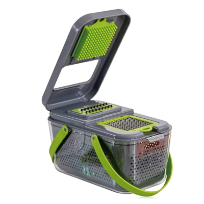 Razatoare multifunctionala pentru fructe si legume 22 piese lame din otel inoxidabil gri / verde