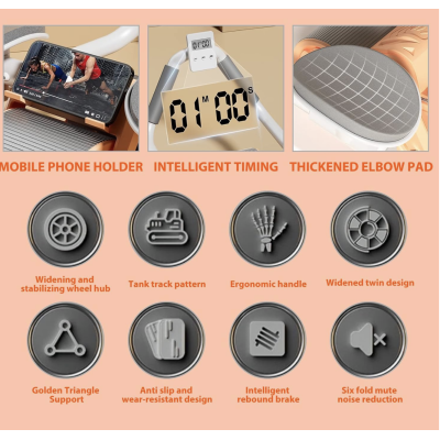 Roata Abdominala revenire automata latime 4 inch Portocaliu