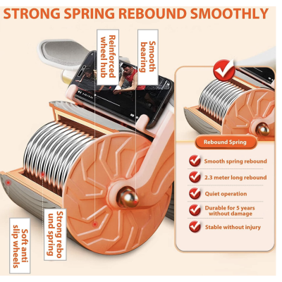 Roata Abdominala revenire automata latime 4 inch Portocaliu