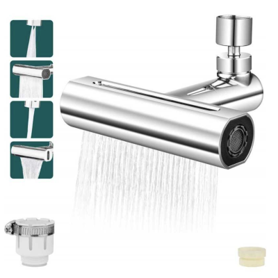 Robinet de bucatarie cu extensie 4 moduri curgere apa cascada picaturi de ploaie bule si 2 jeturi