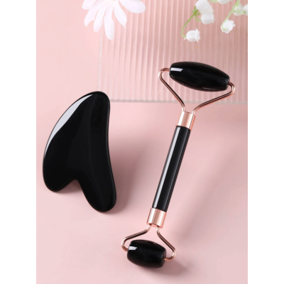 Rola masaj cu piatra neagra pentru fata FLFWLASS Jade