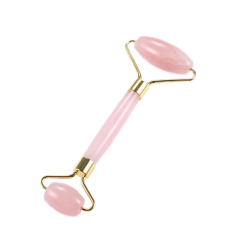 Rola masaj facial  cu doua capete cu piatra ROZ