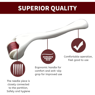 Rola masaj facial MESOROLLER 540ace 1mm  Alb
