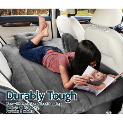 Saltea auto gonflabila 2 perne suprafata catifelata 130 x 80 x 40 cm