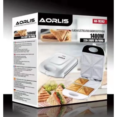 Sandwich Maker AORLIS 1400w AO 78243 cu forme de triunghi si patrat