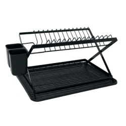 Scurgator vase cu 2 nivele pliabil sistem de scurgere NEGRU