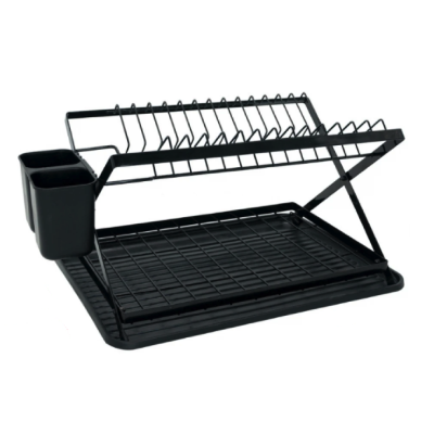 Scurgator vase cu 2 nivele pliabil sistem de scurgere NEGRU