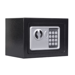 Seif electronic standard cu cifru si cheie 170x230x170 mm Negru