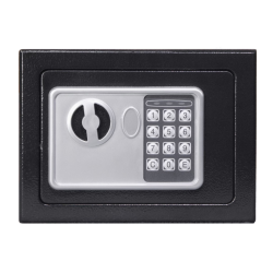 Seif electronic standard cu cifru si cheie 170x230x170 mm Negru