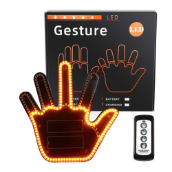 Semn LED auto cu telecomanda design mana 4 moduri efect vizual stralucitor