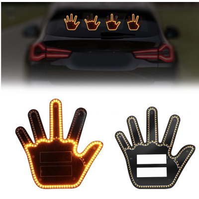 Semn LED auto cu telecomanda design mana 4 moduri efect vizual stralucitor