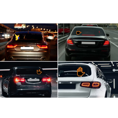 Semn LED auto cu telecomanda design mana 4 moduri efect vizual stralucitor