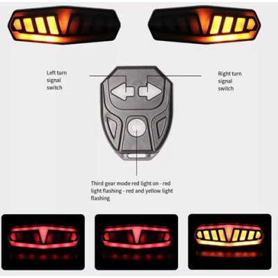 Semnalizare Bicicleta FY 1828 cu Telecomanda Wireless si incarcare USB