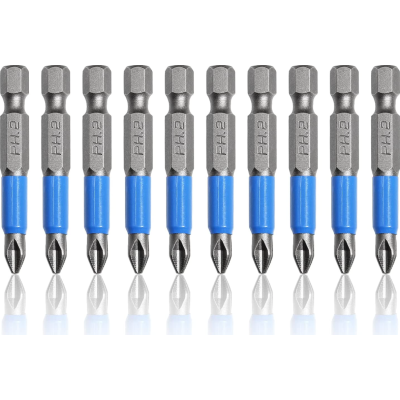 Set 10 Biti 50mm - Biti Surubelnita Magnetici S2 PH2